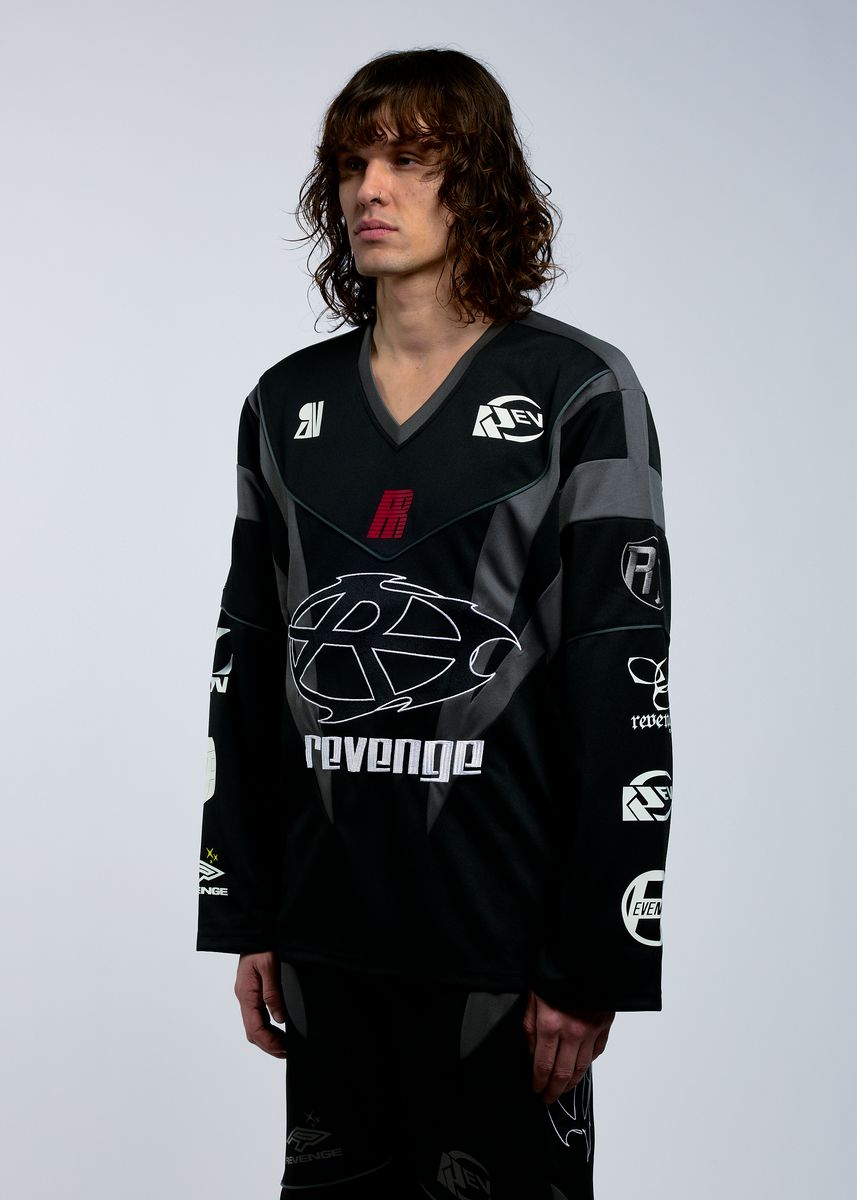 Racer Patch Moto Jersey Black/Black (REV-FA25-5020)