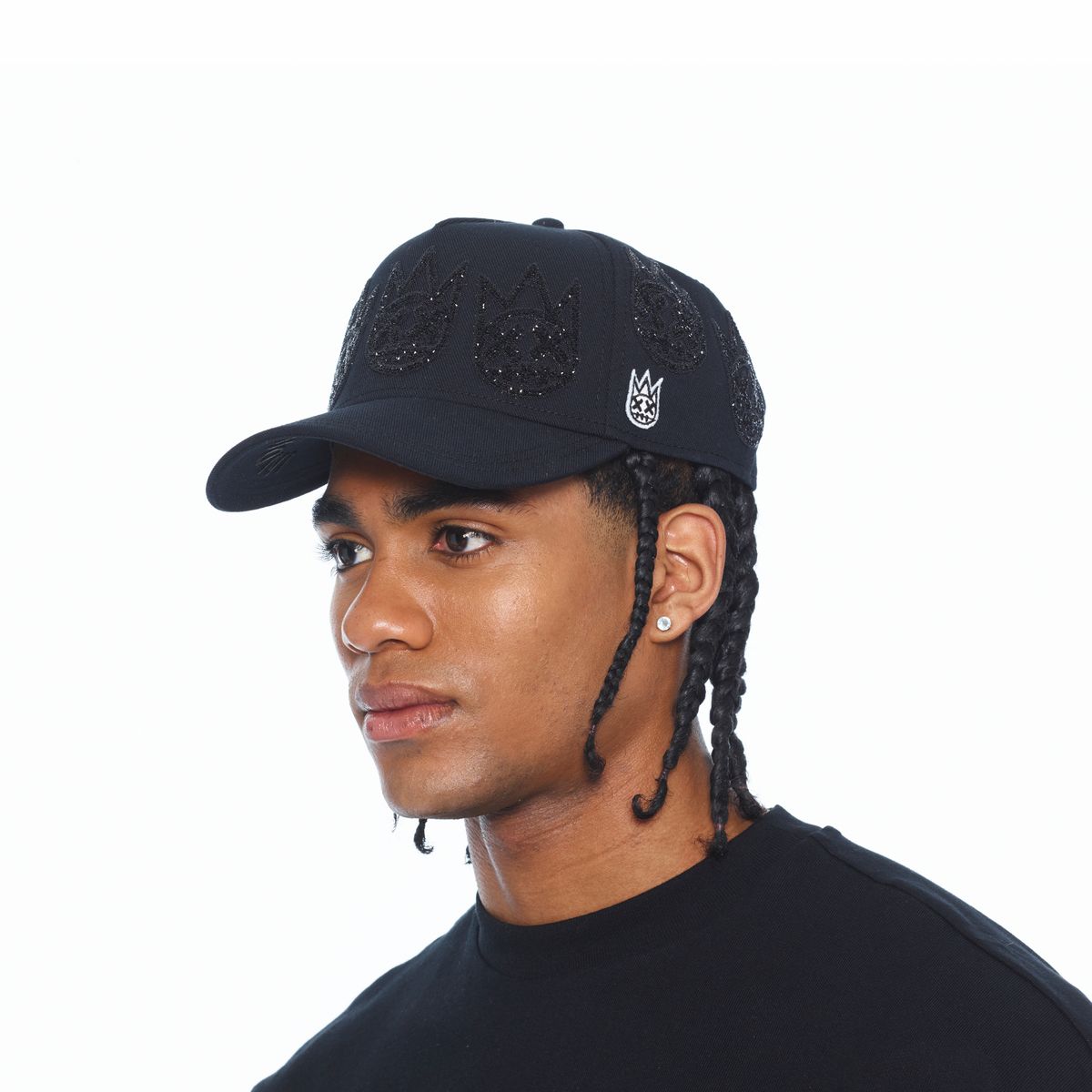 A FRAME CURVED VISOR " MULTI BLACK CRYSTAL LOGO"