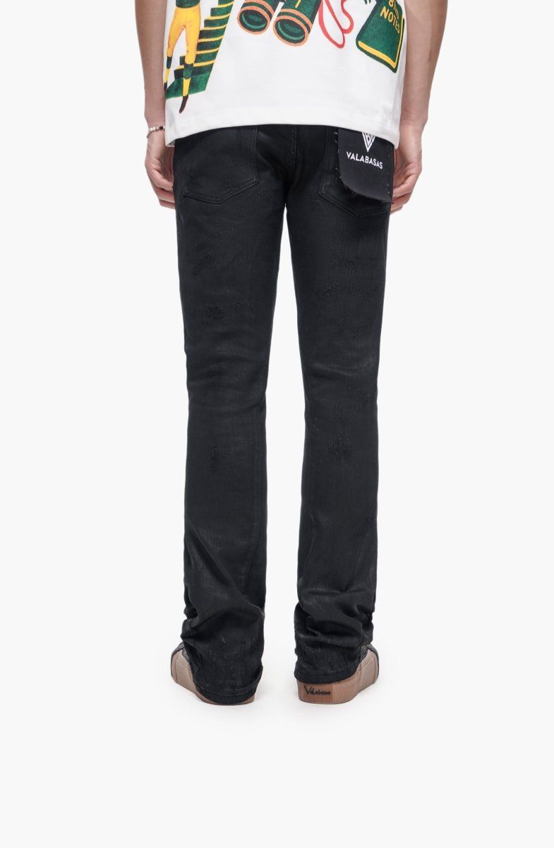 Valabasas Wired Black Waxed Stacked Jeans (Wired-Black-Waxed-Stacked-Jeans)