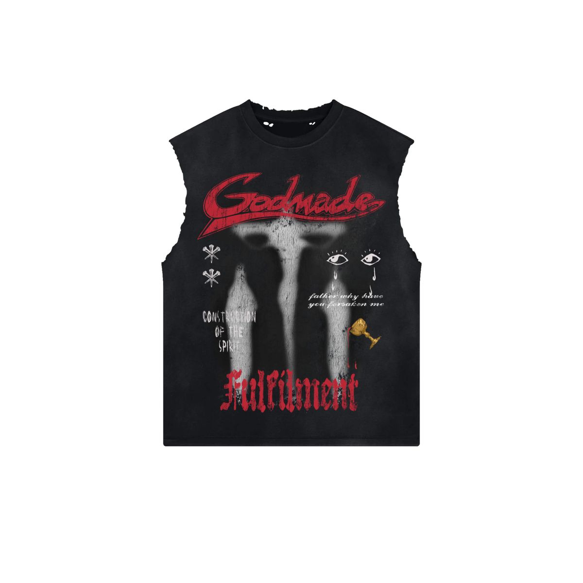 Fulfilment Sleeveless Tee Washed Black (GMTS011474)