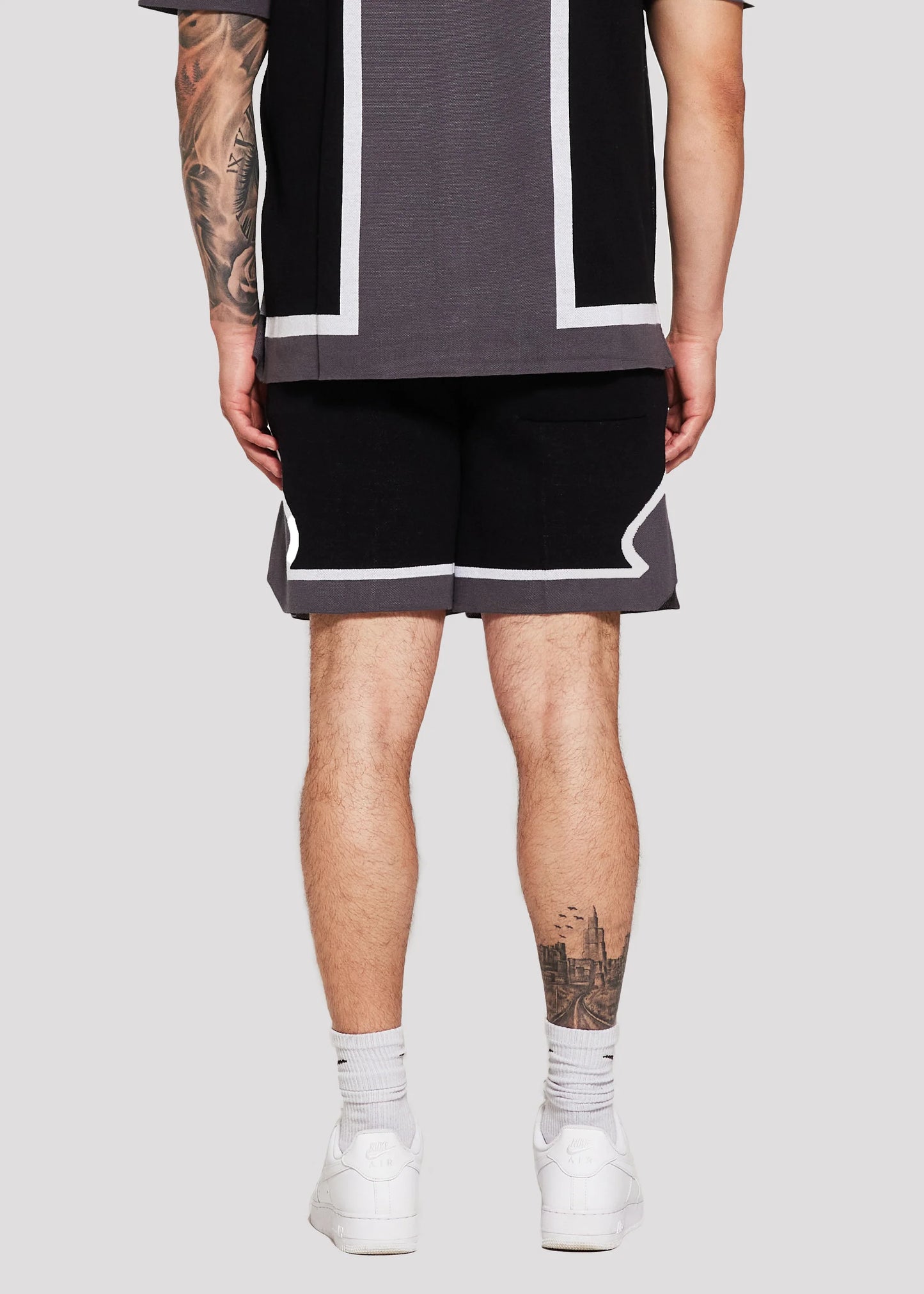 Memory Lane All Team Sweater Knit Shorts Black