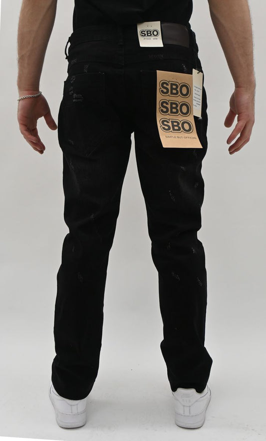 Armor Jeans Jet Black Ripped Skinny Jeans (SBO_05003_SN)