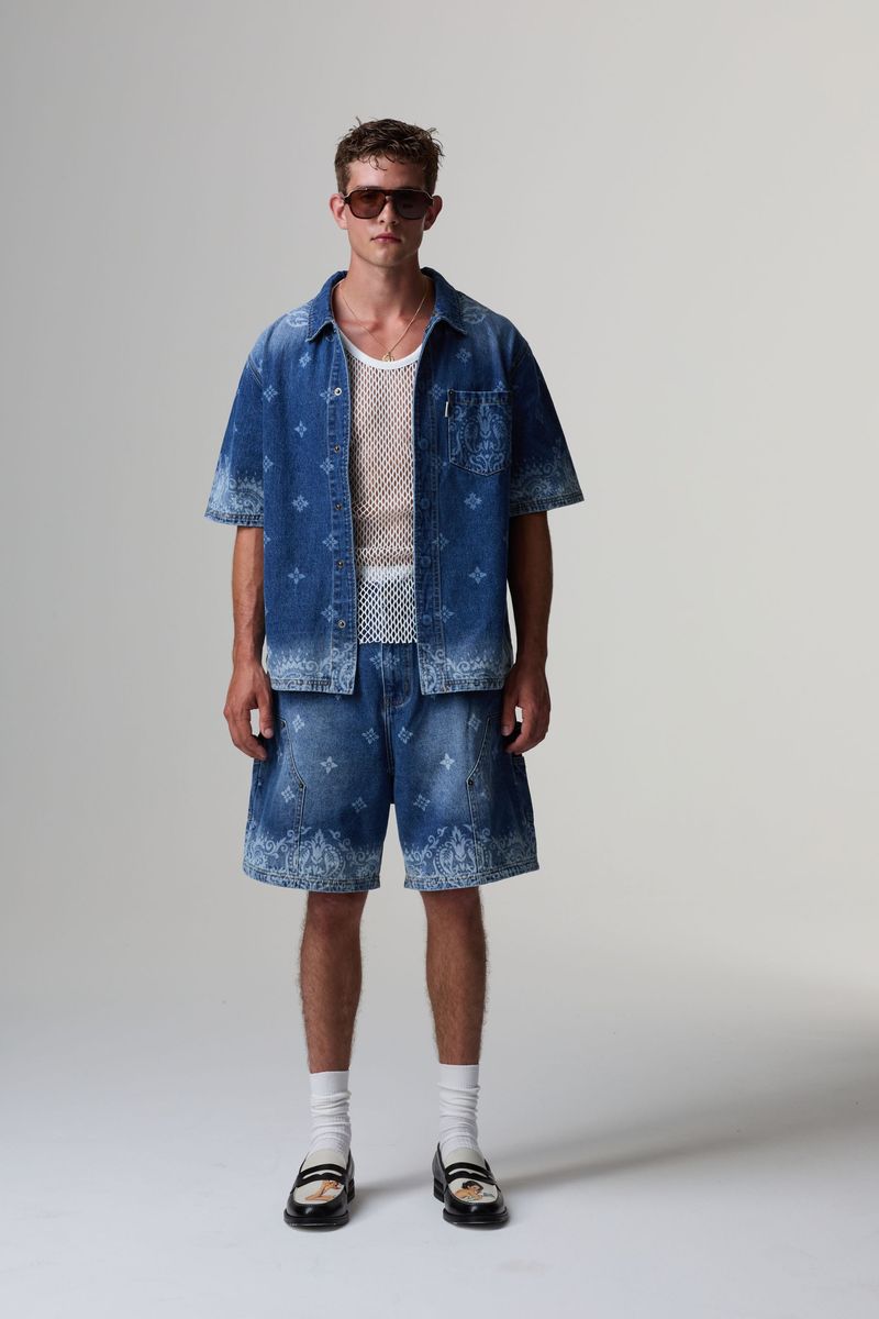 Criminal Damage Laser Print Denim Set