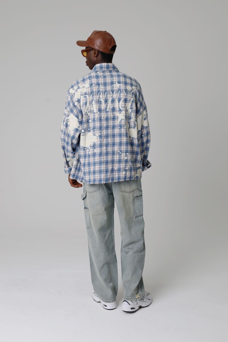 Criminal Damage Bleached Plaid Tee Flannel