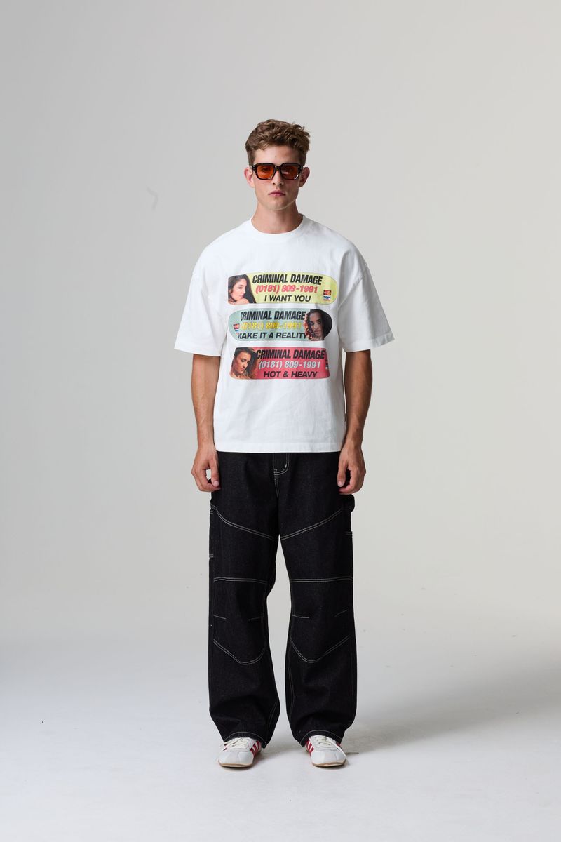 Criminal Damage Hotline Reality Tee Off-White