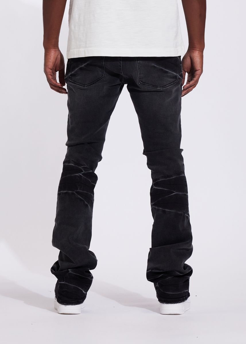 Crysp Denim Arch Flare Washed Black (CRYSUM25-108)