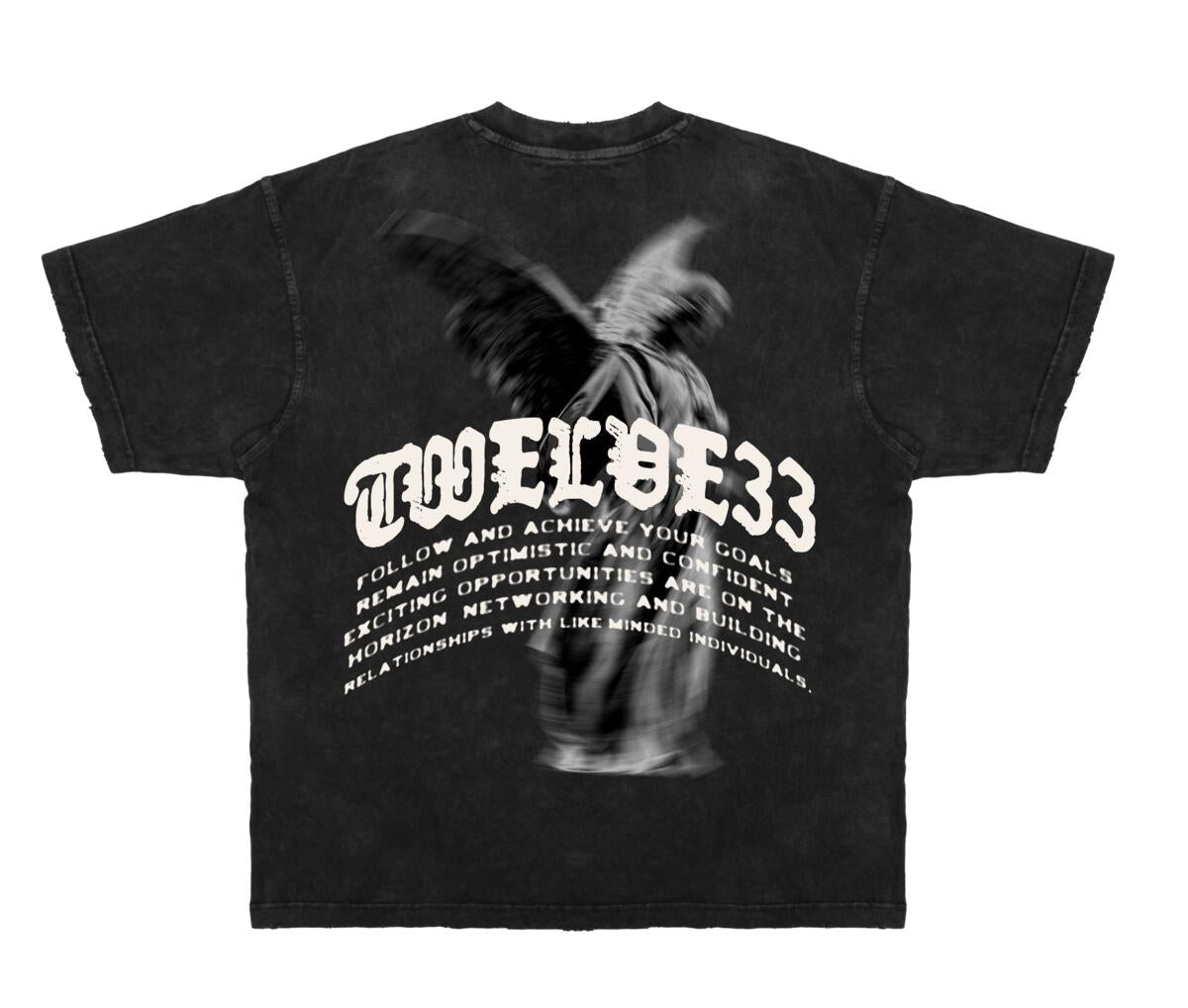 Dissmissed Goals 1233 Distressed Box Tee Black