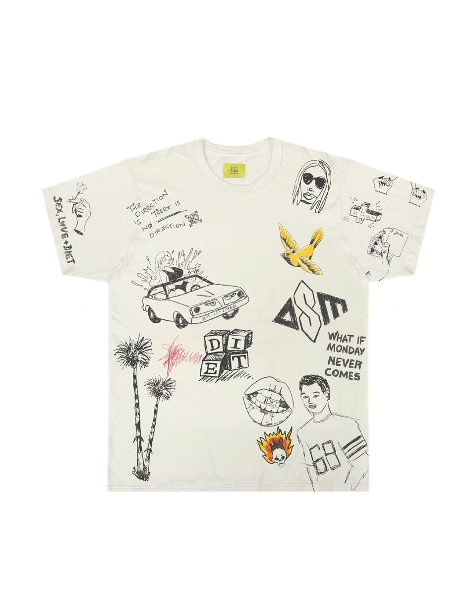 Diet Starts Monday Doodle Tee - Antique White