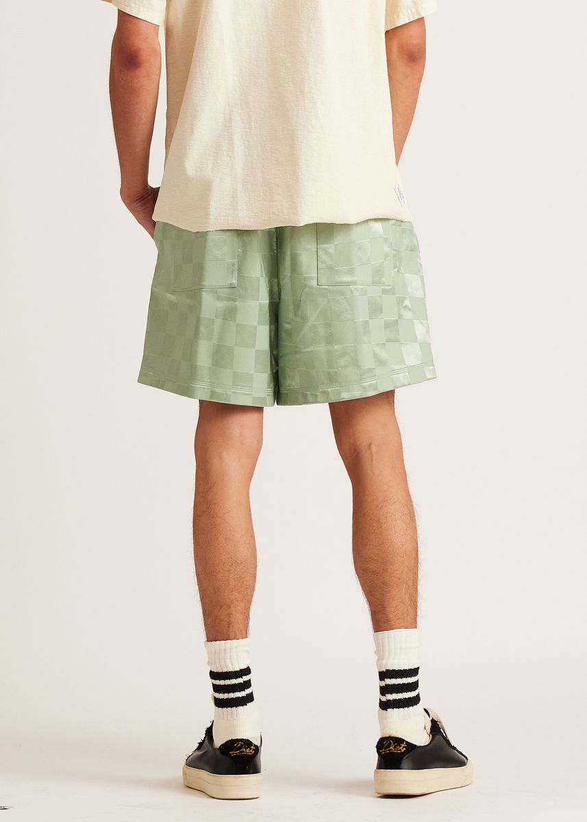 Diet Starts Monday Checkered Nylon Short-Sage