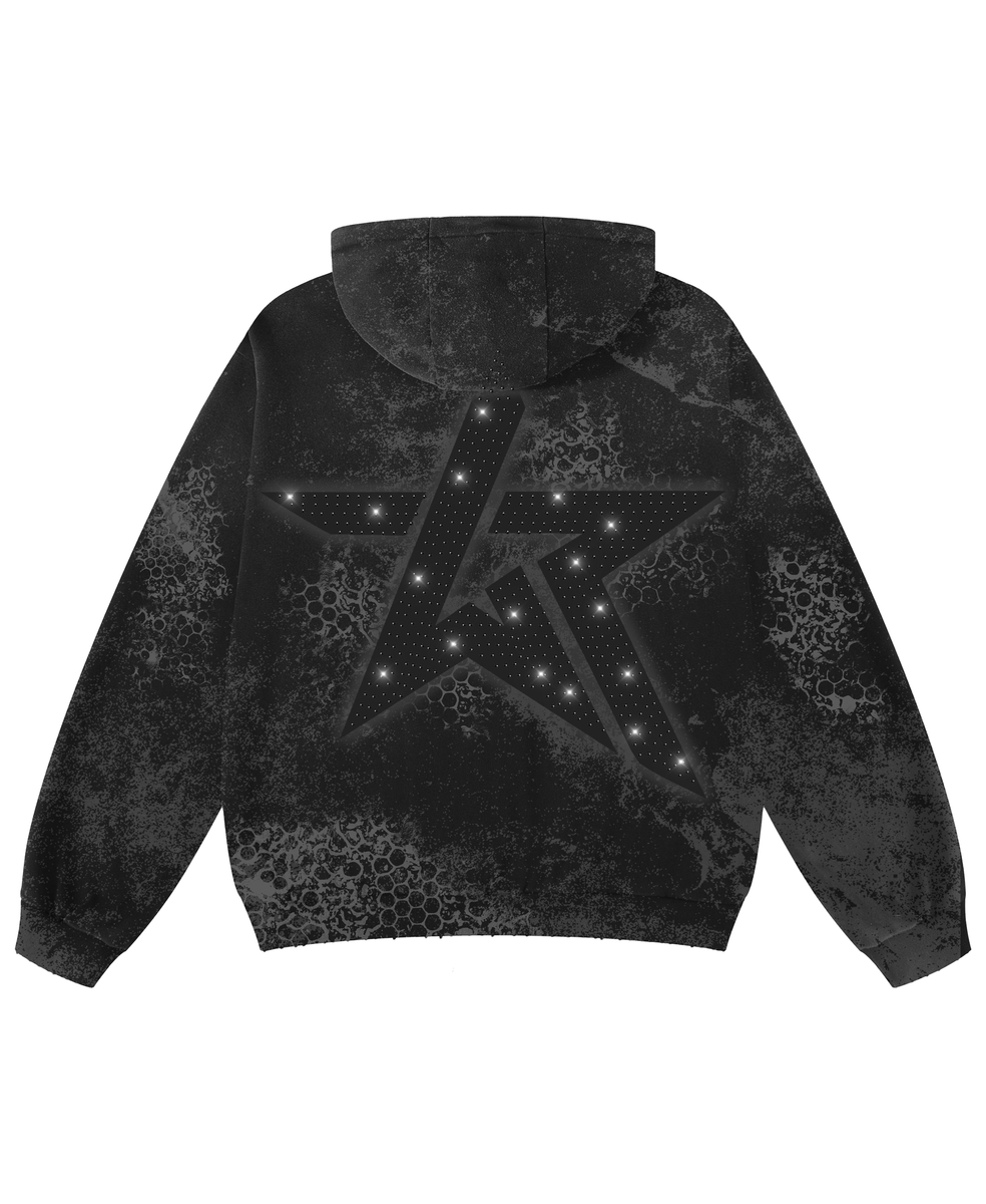 WKND Riot BLK On BLK Rhinestones Hoodie