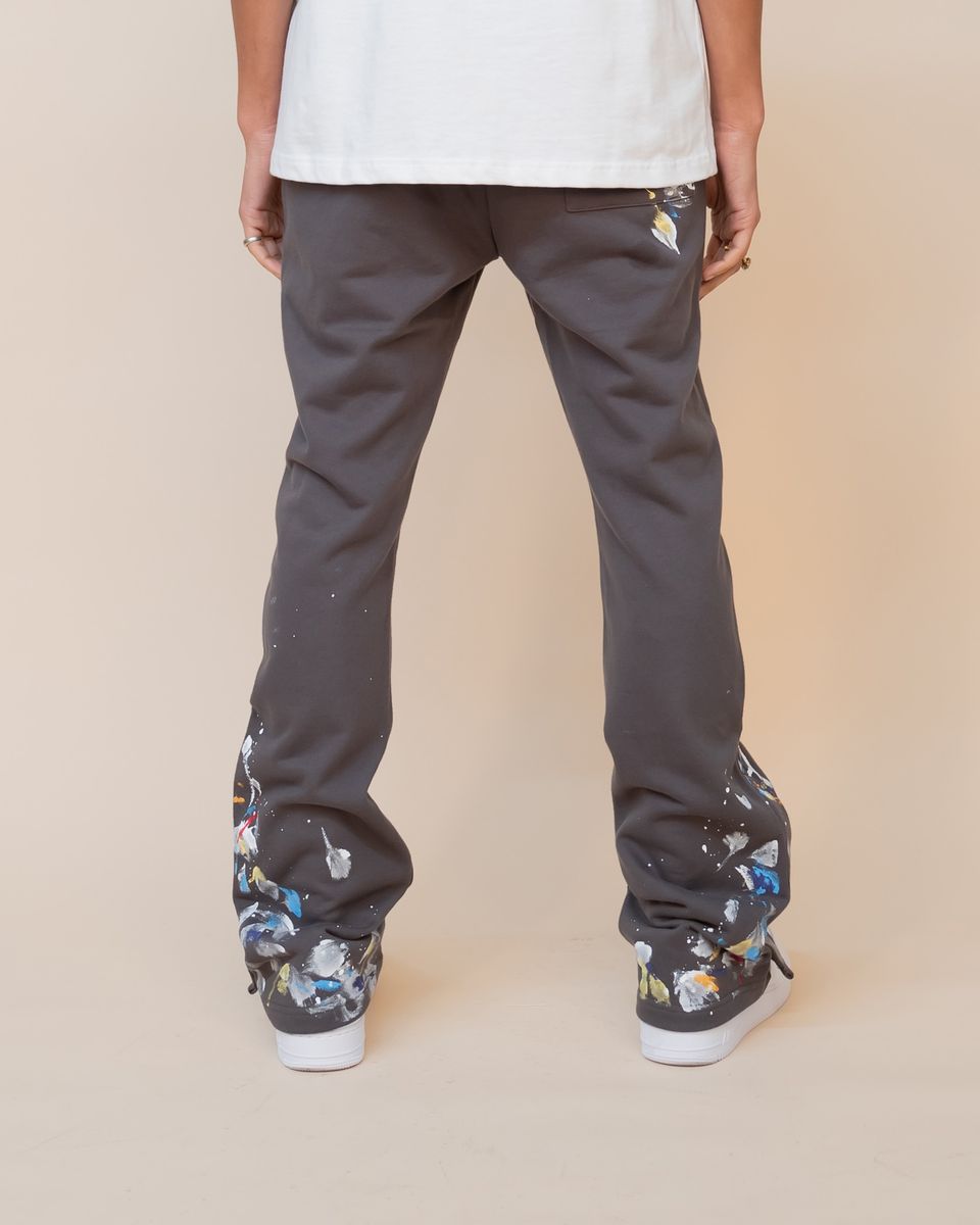 EPTM Paint Snap Flared Pants Charcoal