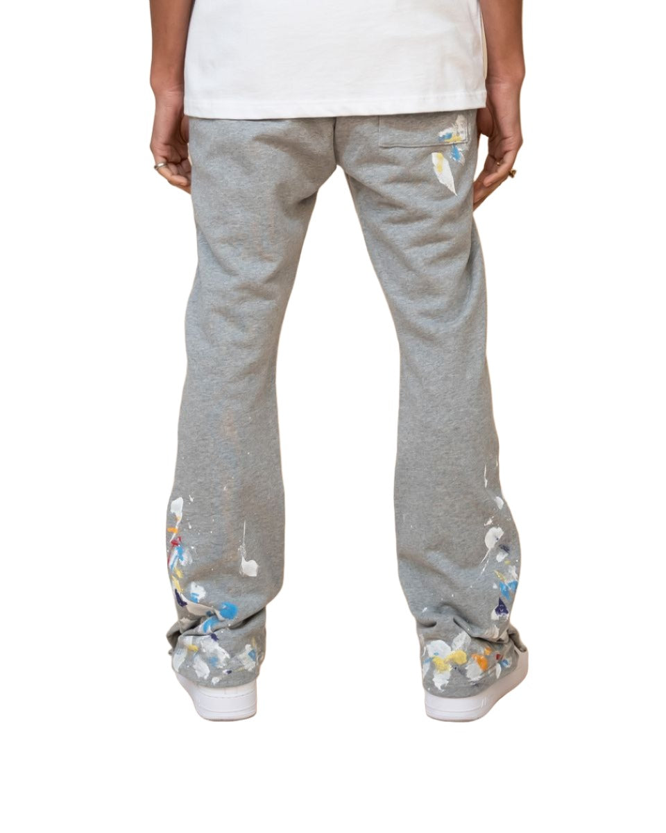 EPTM Paint Snap Flared Pants Heather Grey