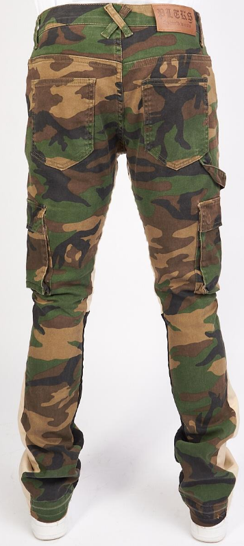 Politics Denim Cargo Stacked Flare Cream/Camo (Mott502)