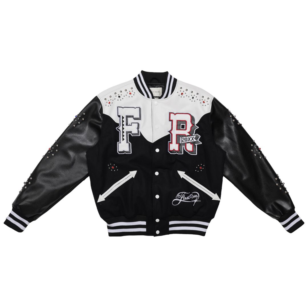First Row Midnight Rodeo Leather Varsity Jacket