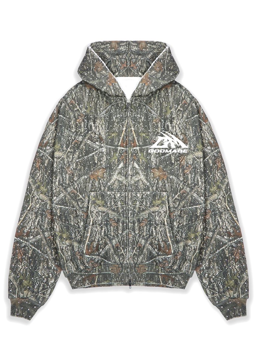 Godmade Clothing Forest Green Camo Zip Hoodie