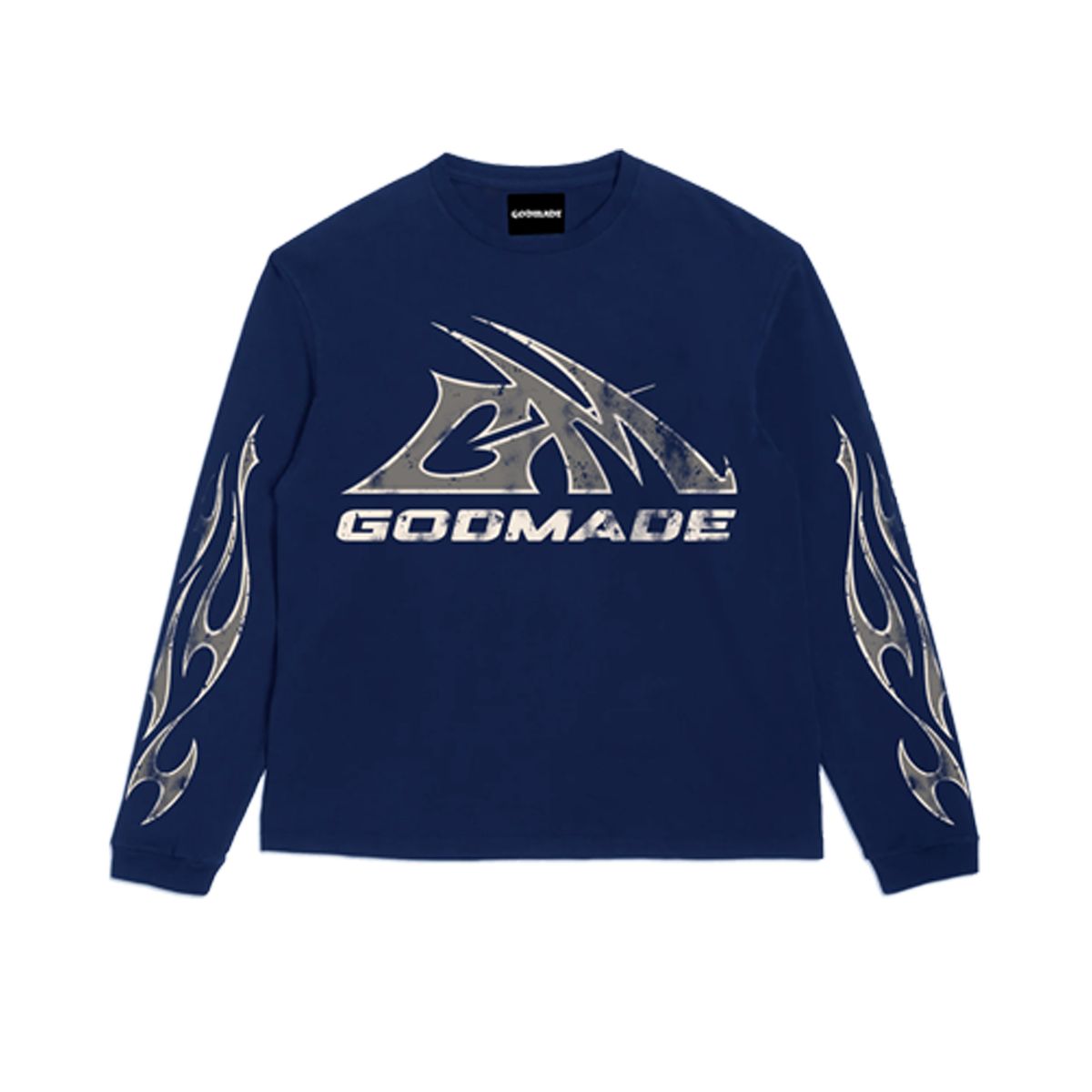 Godmade Clothing Logo LS Tee Wash Blue