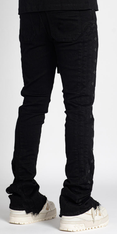 Guapi All Black Layer Stacked Denim