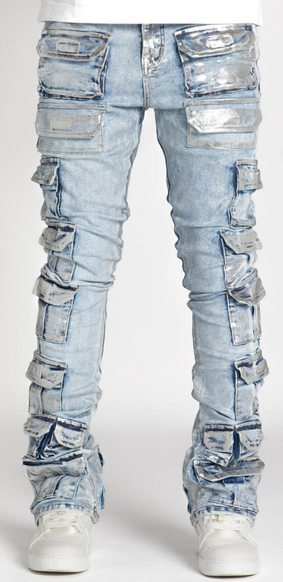 Guapi Steel Blue Tactical Stacked Denim
