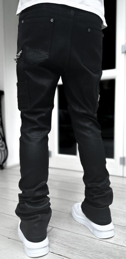 Guapi Obsidian Black Starry Sky Stacked Denim