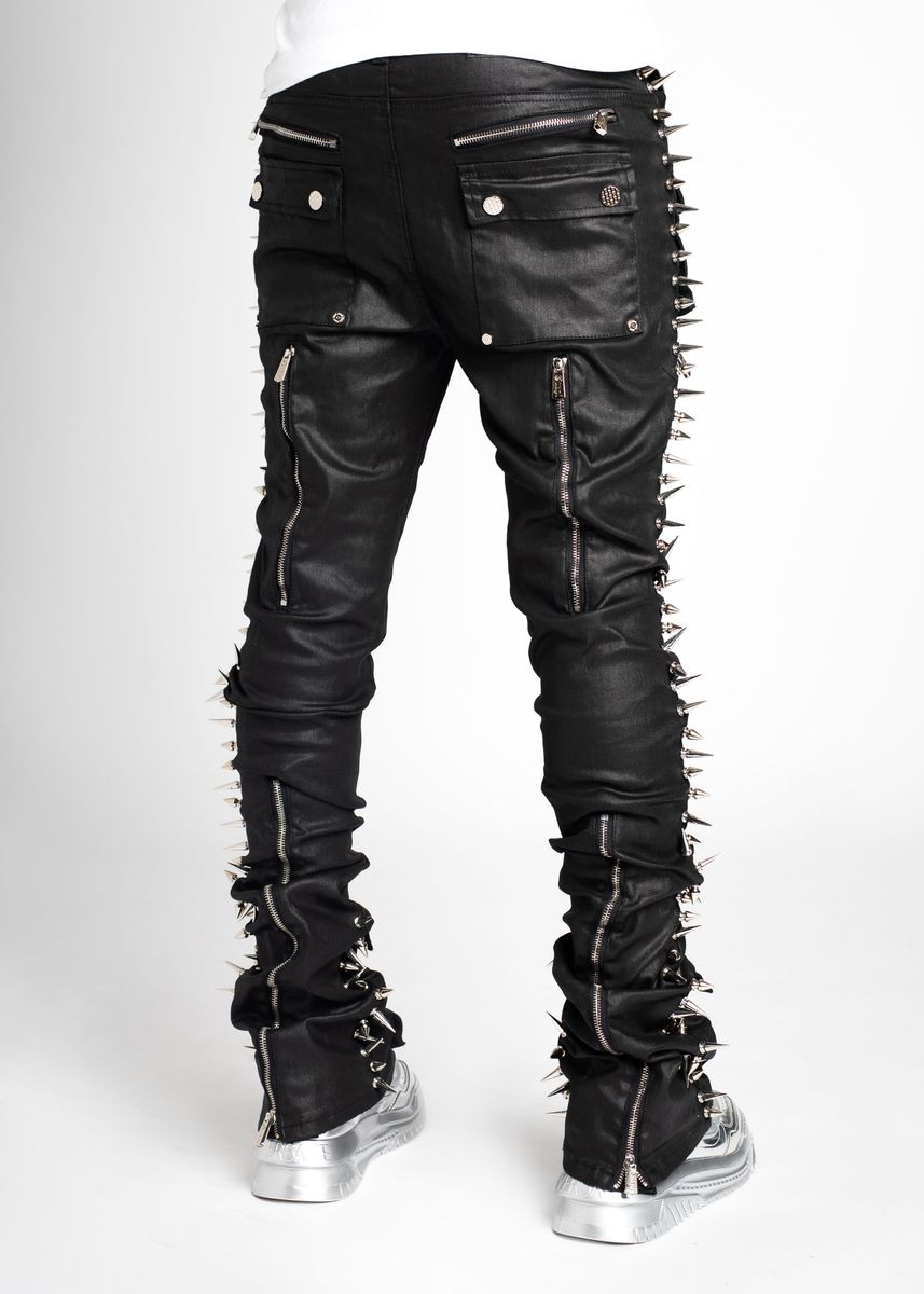 Guapi Obsidian Black Waxed Spikes Denim