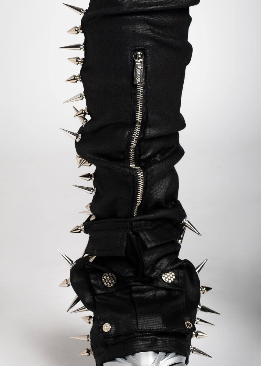 Guapi Obsidian Black Waxed Spikes Denim