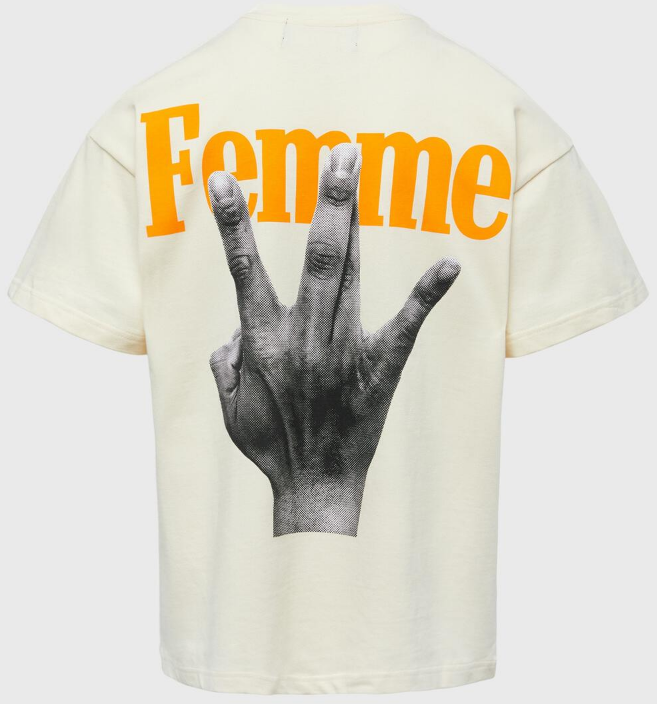 Homme Femme Twisted Fingers Tee Off-White