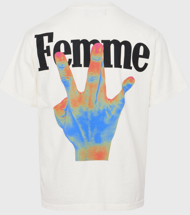 Homme Femme Twisted Fingers Tee Cream With Infrared