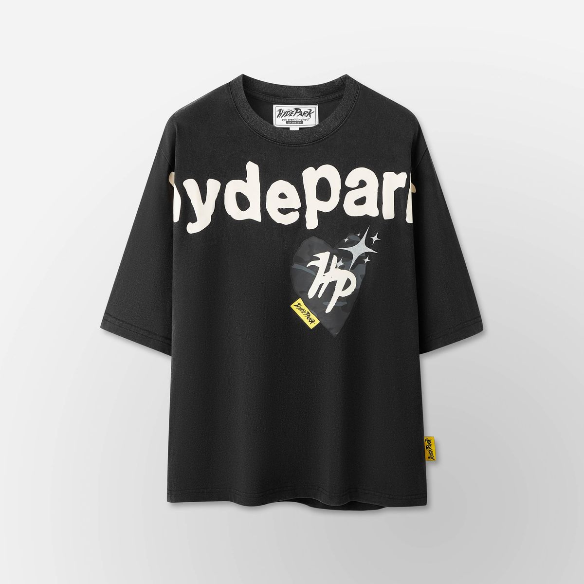 You Aren't Invited Power Skull Camo Heart - Black/Black