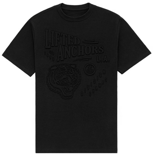 Lifted Anchors "Embossed" Mascot Black Tee