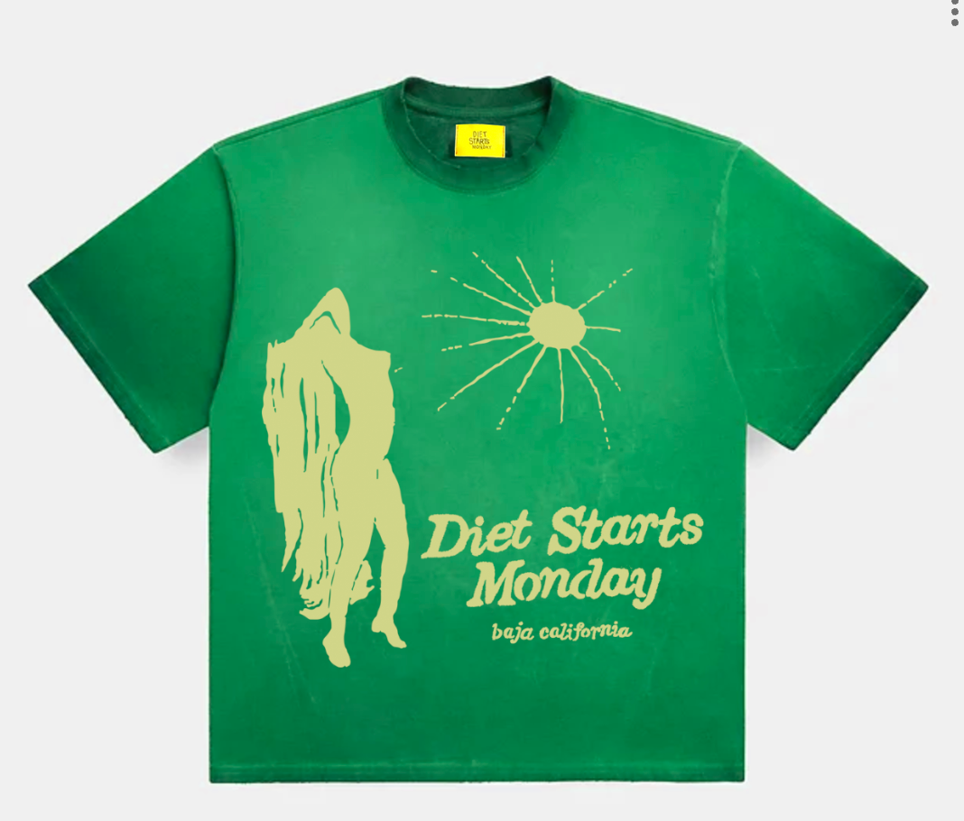 Diet Starts Monday Cortez Tee Green/Yellow