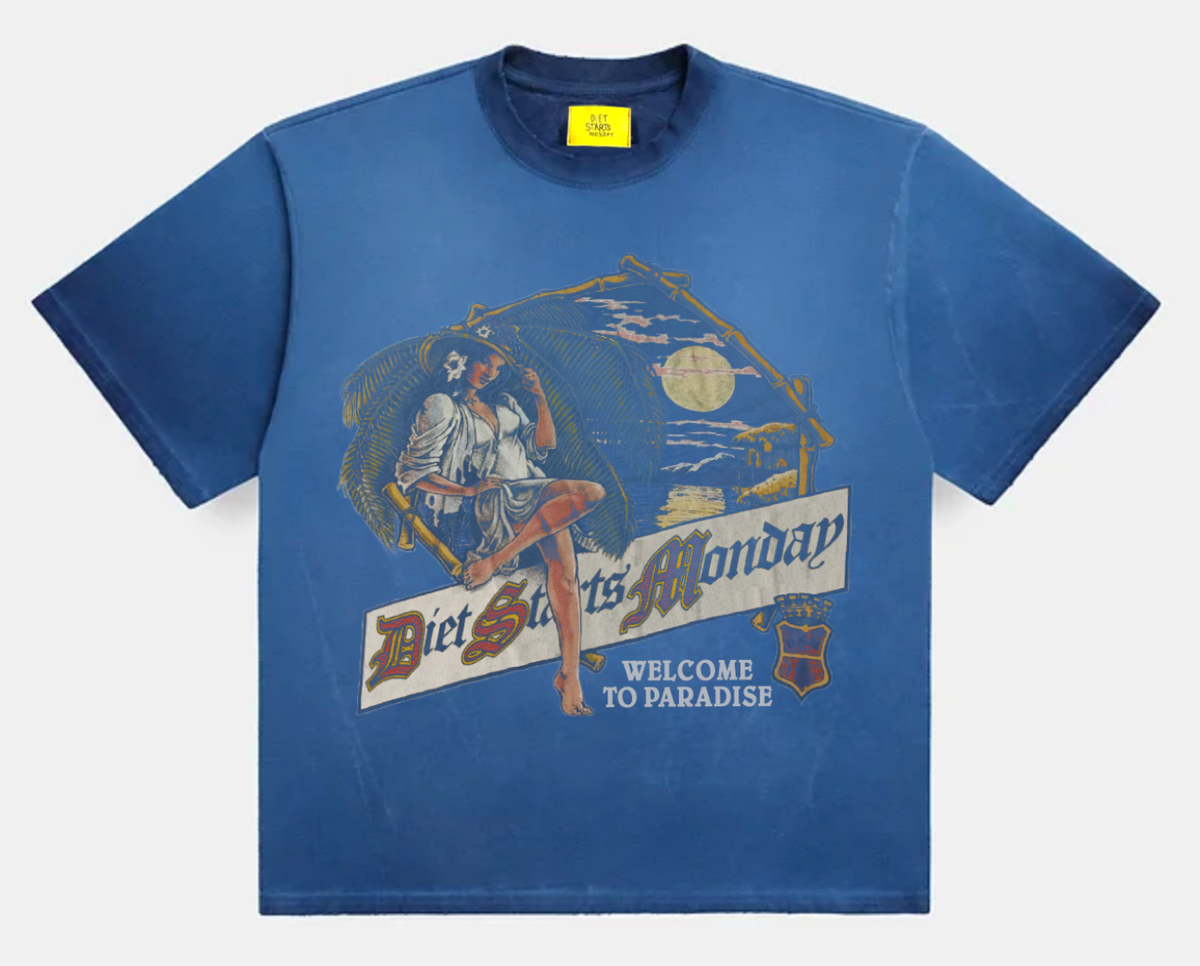 Diet Starts Monday Paradise Tee Blue
