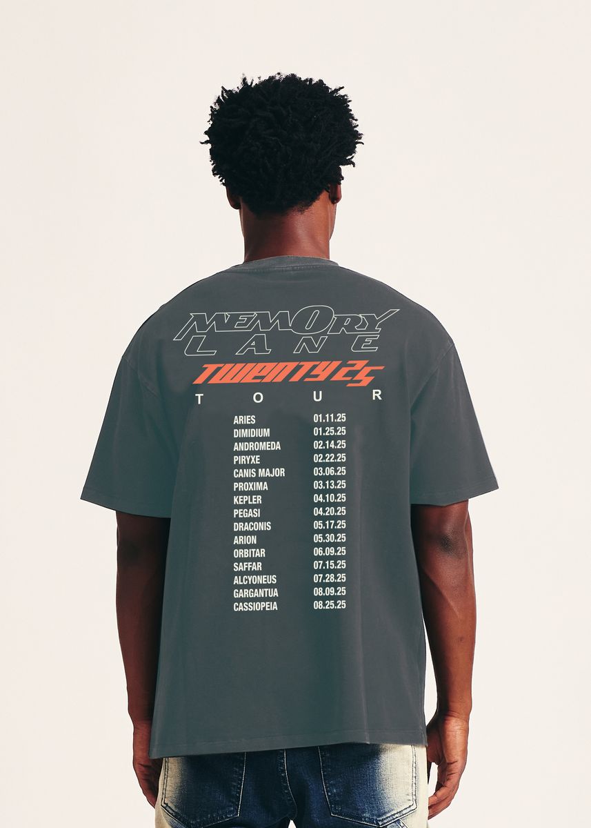 Memory Lane Skull Roses Tee -Gray