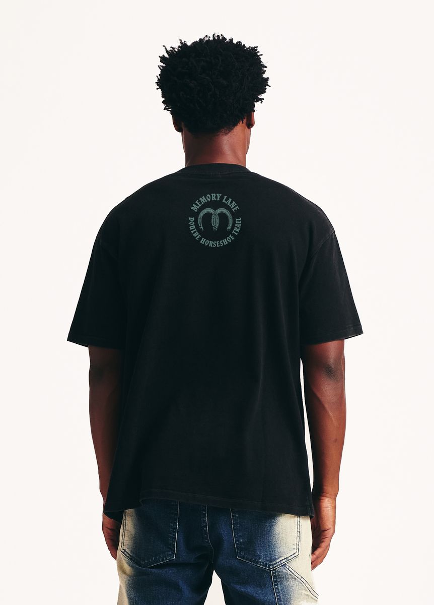 Memory Lane Running Wolves Tee Vintage Black