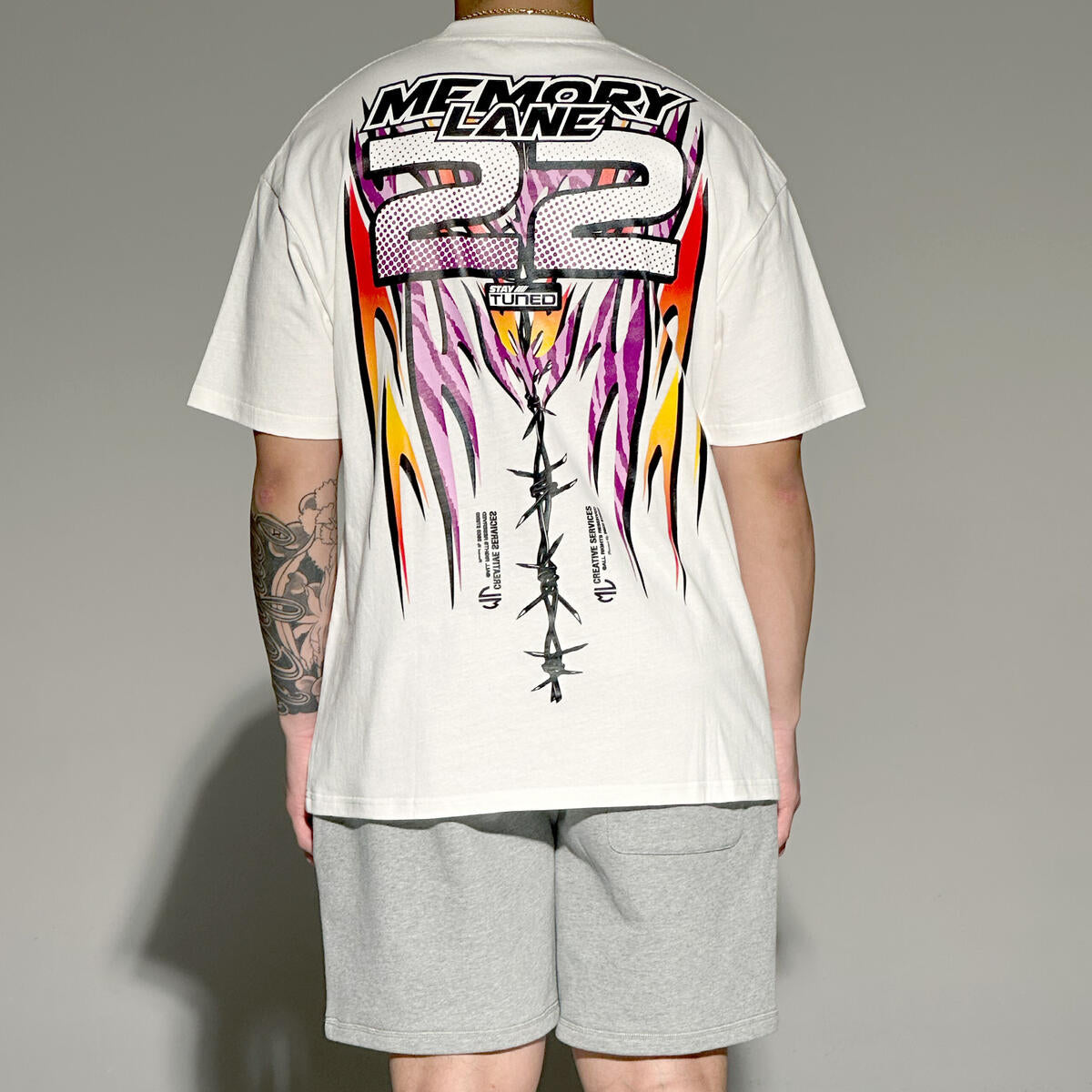 Memory Lane Decal Banner Tee White