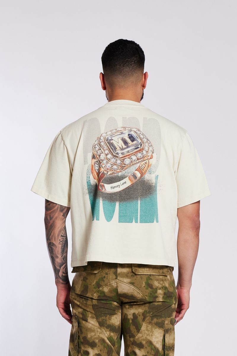 Memory Lane Nostalgic Champs Crop Tee Off White