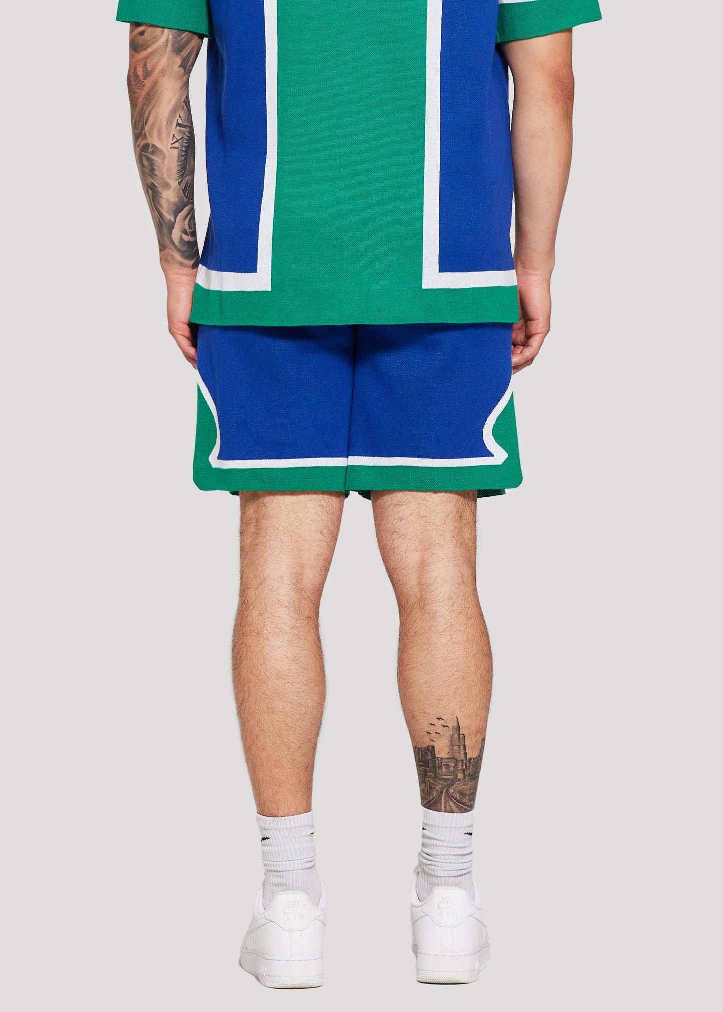 Memory Lane All Team Sweater Knit Shorts Blue