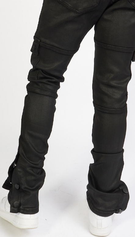 Politics Denim Wax Stacked Button Flare