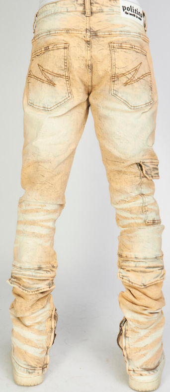 Politics Denim Skinny Stacked Cargo Zip Flare (Murphy512)