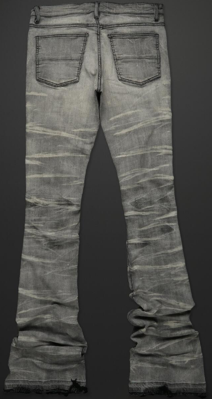 Rockstar Sniper Light Grey Super Stacked Flare Jean