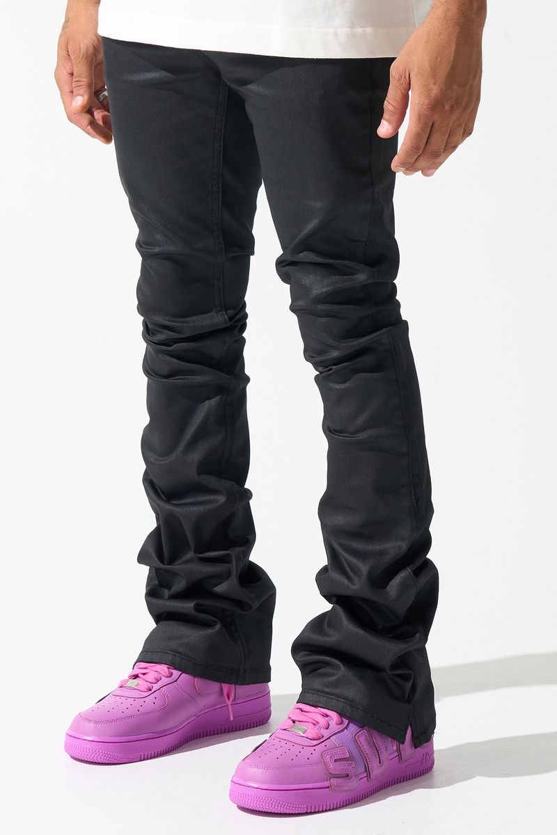 Serenede Caviar Wax Stacked Jeans