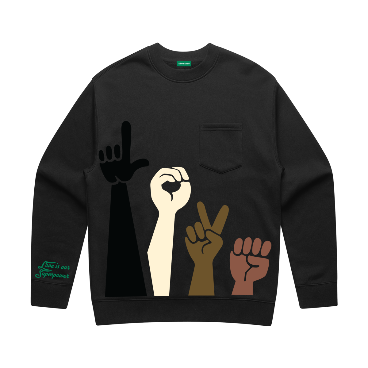 Dissmissed Raising Love Pullover Pocket Sweatshirt