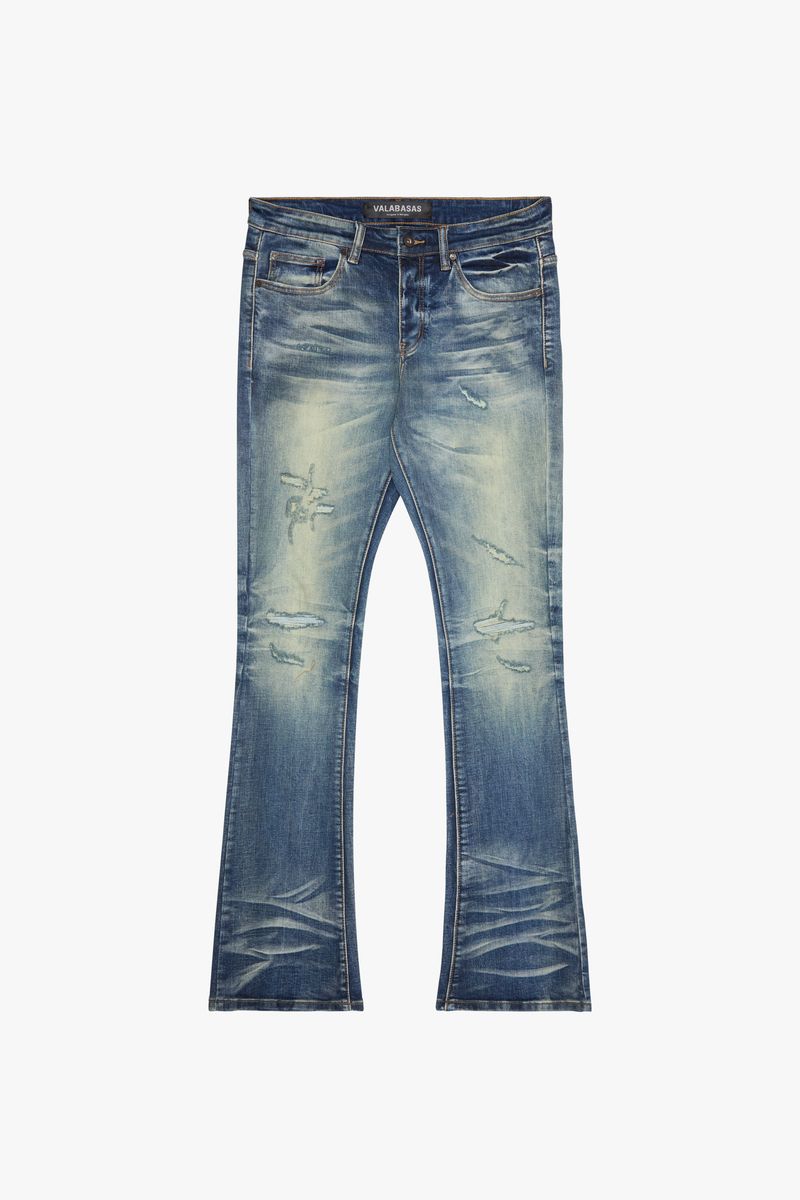 Valabasas Driftwood Blue Wash Stacked Jean