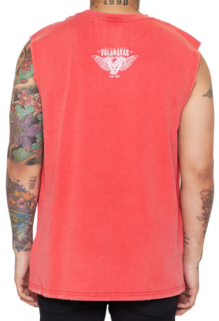 Valabasas Hate Free Cut Off Tee Vintage Red