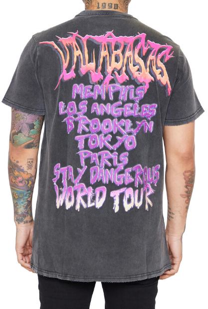 Valabasas Stay Dangerous Vintage Black Tee
