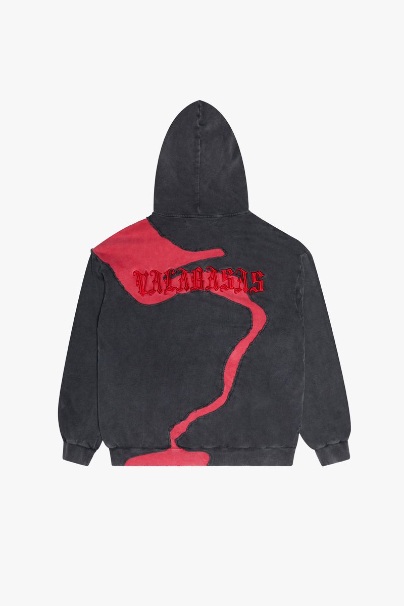 Valabasas Rivulet Grey/Red Hoodie