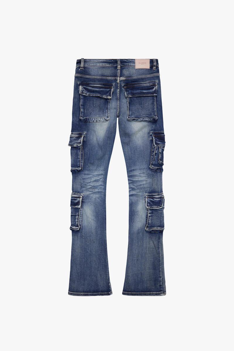Valabasas Expanse Blue Wash Stacked Flare Jean
