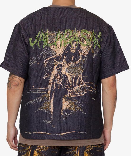 Valabasas Ghost Hand Tapestry Button Down Purple