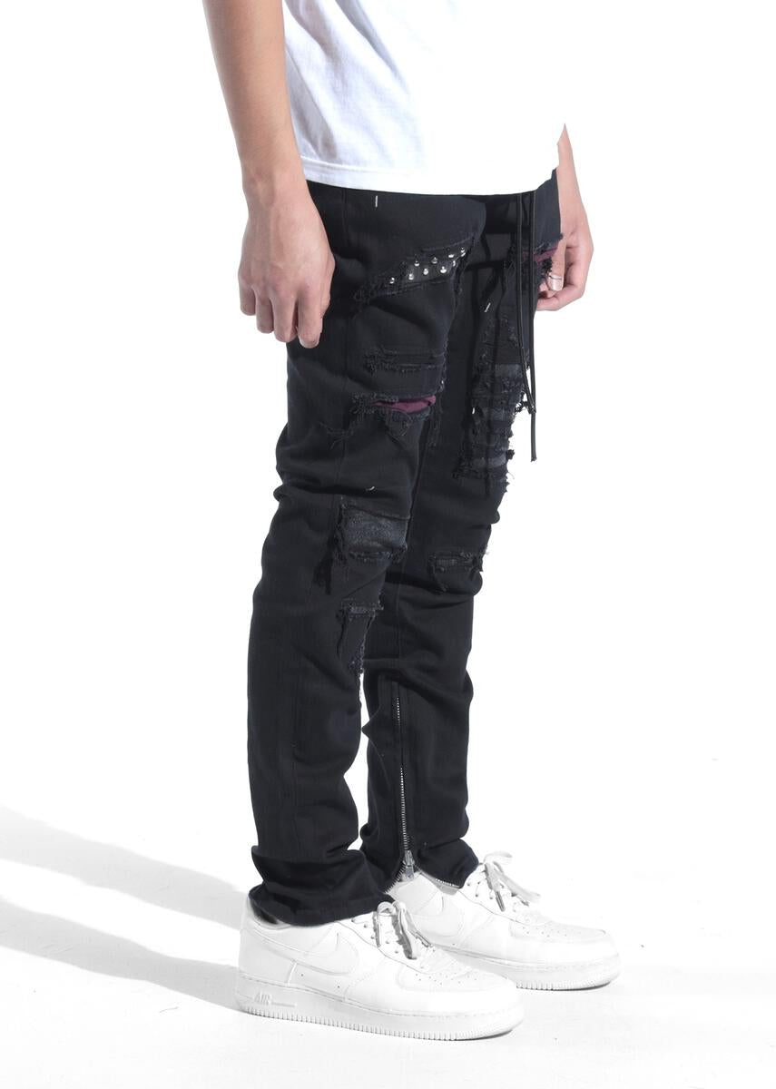 Lifted Anchors Malibu Patch Black Denim Pants