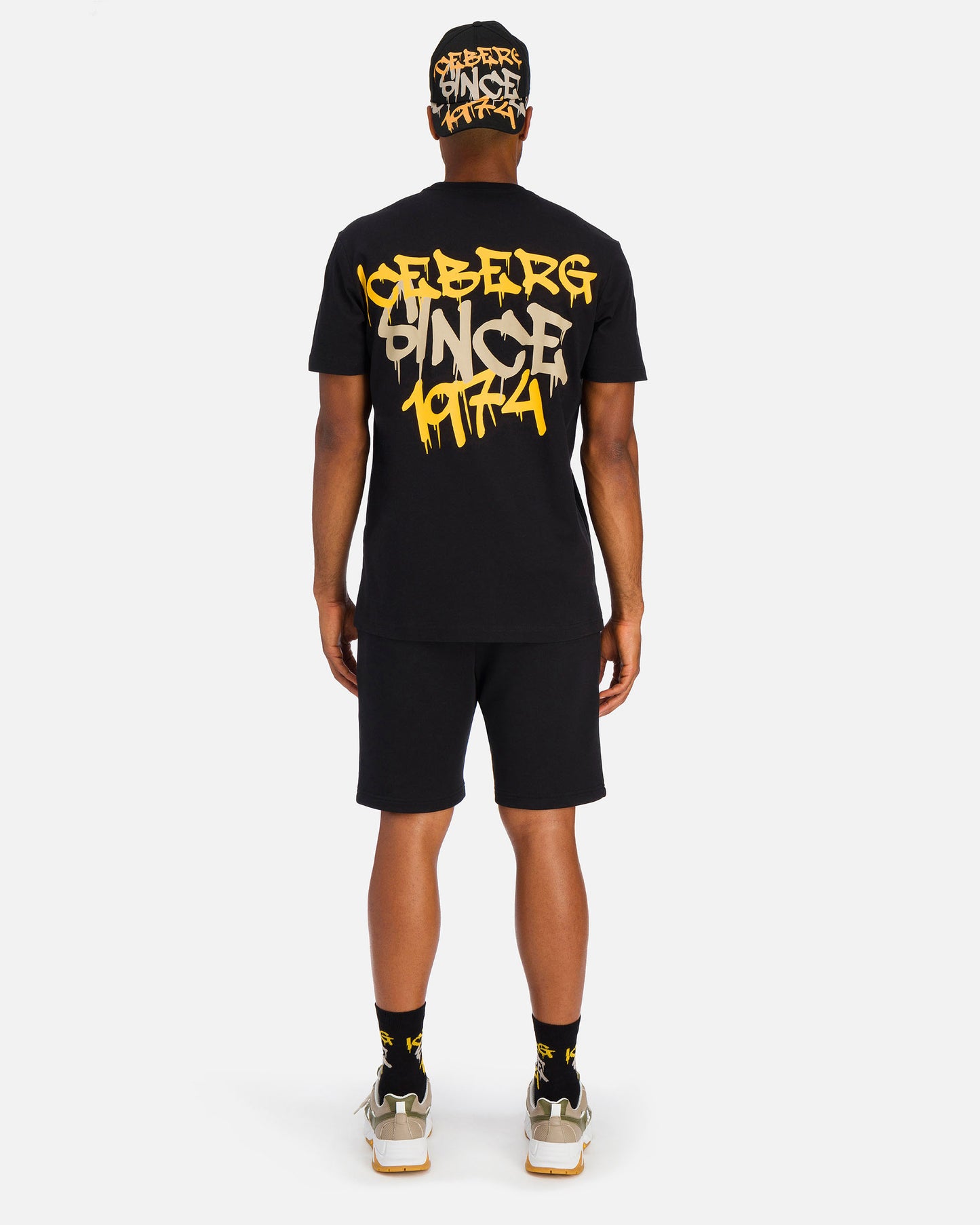 Iceberg T-Shirt With Fluro Large Mickey Mouse Logo Black