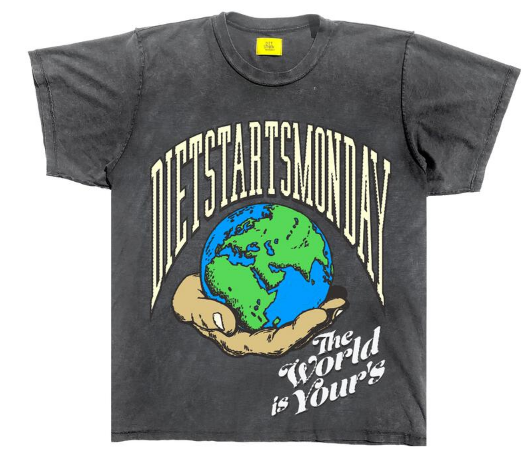 Diet Starts Monday World Tee Vintage Black
